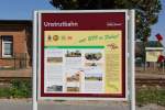 Die von der IG Unstrutbahn e.V. entworfene Infotafel am Hp Kirchscheidungen; 29.09.2013 (Foto: Wolfgang Krolop) 