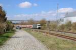 Am 10.04.2025 stand die Railadventure 2016 902 mit sechs Triebwagen der BR 628 in Karsdorf Bbf.