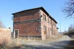 Das Bahnhofsgeb�ude vom ehemaligen Bahnhof Vitzenburg am 23.02.2014.