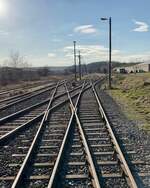 Die Gleise der Saale-Unstrut-Bahn GmbH im ehem.