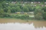 Burgenlandbahn 672 917 + 672 909 als RB 34877 (Wangen - Naumburg Ost), am 02.06.2013 im Bahnhof Nebra.