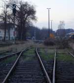 Die Ausfahrtsgleise in Richtung Gehofen am 17.11.2012 in Ro�leben.