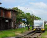 Burgenlandbahn 672 917 + 672 911 als RB 25973 nach Naumburg (S) Ost im Bf Ro�leben; 23.05.2010 (Foto: Christof Rommel)