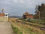 Blick auf die Gleise im Bahnhof Ro�leben, der an diesem Ostermontag durch zwei Sonderz�ge der Burgenlandbahn, auf unsere Initiative hin, wieder einmal angefahren wurde; 05.04.2010 (Foto: Thomas