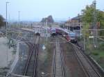 Gleisanlagen im Bf Artern mit einer RB nach Naumburg (S) Hbf und den RE´s von bzw.