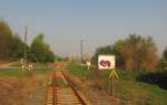 Der Bahn�bergang am Km 11,282 an der B176 zwischen Laucha und Balgst�dt; 21.04.2011