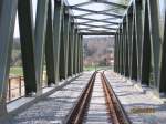 Das Unstrutbahngleis auf der neuen Saalebr�cke in Ro�bach; 19.04.2012 (Foto: Hans Grau)