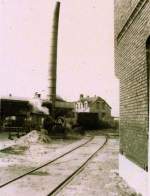 Schornstein Neusetzung im Bw Naumburg; 24.08.1989 (Foto: Hans Grau)