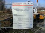 InfoSchild �ber die Baumassnahme des Hp Reinsdorf; 26.01.2012