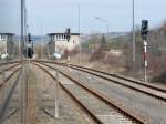 Die Lichtsignale U und Ti am 21.03.2009 im Bahnhof Karsdorf.