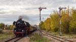 IGE Werrabahn Eisenach 41 1144-9 mit dem Lr 16992 von Karsdorf nach Freyburg am 20.10.2019 bei der Einfahrt in Laucha.