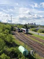 Infra Leuna 213 war am 09.05.2019 in Karsdorf als Tfzf nach Vitzenburg unterwegs.