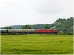 LEG 232 416-8 mit dem Sonderzug DPE 61440 zur Saale-Weinmeile von Leipzig-Plagwitz nach Freyburg, am 24.05.2015 bei Roßbach.