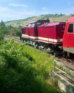 EBS 110 001-5 �berf�hrte am 25.05.2022 eine EBS 156er und 143 124-6 und 143 056-0 von Naumburg (S) Hbf nach Karsdorf.