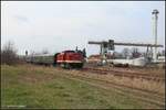 MaS Bahnconsult 112 481-7 mit einer Lipsia Erlebnisreisen Chartersonderfahrt von Karsdorf nach Leipzig Hbf, am 19.03.2022 in Laucha (U).