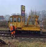 Ende M�rz 2025 hat die IG Unstrutbahn e.V. zusammen mit der Saale-Unstrut-Bahn GmbH von den Eisenbahnfreunden Wetterau den SKL 25.1.4248 erworben. Per Tieflader wurde er von Bad Nauheim nach Ro�leben gebracht, wo er hier am 28.03.2025 aufs Gleis gesetzt wurde. Foto: IG Unstrutbahn e.V.