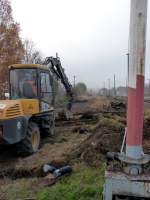Reste vom früheren Ausziehgleis des Bahnhofs Vitzenburg am 08.11.2011.