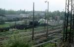 Eine abgestellte Dampflok am 08.05.1981 im Bw Halle G.
