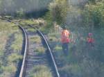 J�ger an der Unstrutbahn zwischen Artern und Ro�leben am 03.10.2012.