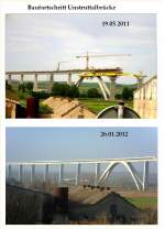 Die Unstruttalbr�cke der NBS Erfurt - Leipzig/Halle bei Karsdorf und Wetzendorf �berspannt mittlerweile das Unstruttal.