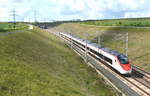 Die SBB war mit einem EC 250 (Stadler SMILE -  Schneller Mehrsystemf�higer Innovativer Leichter Expresszug) auf Testfahrten unterwegs.