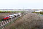 DB Systemtechnik 193 969 mit einem Messzug von Leipzig Hbf nach Bamberg, am 03.11.2022 bei Wennungen.