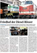 Am 08.04.2011 berichtete die Mitteldeutsche Zeitung �ber die Verschrottung der alten Lokomotiven in Karsdorf.
