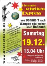 Plakat zur Sonderfahrt anl�sslich der Wintersonnenwende in Wangen am 19.12.2015.
