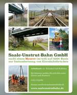 Die Saale-Unstrut-Bahn GmbH sucht einen Maurer. www.saaleunstrutbahn.de