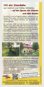 Der Flyer f�r den Unstrut-Schrecke-Express 2014, R�ckseite.
