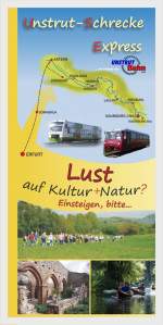 Der Flyer f�r den Unstrut-Schrecke-Express 2014 von vorn.