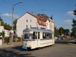 Tw 37 als Linie 4 zum Hauptbahnhof, in der Poststra�e in Naumburg; 12.09.2009 (Foto: Steffen Tautz)
