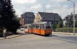 Tw 26 + Beiwagen im Jahr 1990 in der Poststra�e.