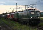 DB E40 128 + E18 19 + 180 014-3 + 120 005-4 + 204 011-1 + E44 507 + 103 184-8 + E93 07 als Lokzug vom Bw Weimar zum Fest des DB Museums in Halle, auf dem �berholgleis in Naumburg Hbf; 01.07.2011
