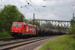 HGK 185 587-3 mit Kesselwagen Richtung Bad K�sen, am 24.05.2013 in Naumburg Hbf.
