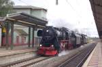WFL 52 8131-6 + LDC 35 1019-5 als DbZ 91468 auf der R�ckfahrt von den Dampfloktagen in Meiningen nach Cottbus, am 09.09.2013 in Naumburg Hbf.