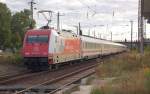 DB 101 107-9 mit dem IC 2152 von Leipzig Hbf nach Frankfurt(M) Flughafen Fernbf, am 15.09.2013 bei der Ausfahrt in Naumburg Hbf.