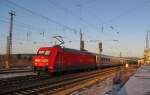 DB 101 041-2 mit dem IC 2207 von Berlin Gesundbrunnen nach M�nchen Hbf, am 27.01.2014 bei der Durchfahrt in Naumburg Hbf.