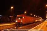 DB 101 035-4 mit dem CNL 1259  Sirius  und dem IC 61259 von Z�rich HB und Erfurt Hbf nach Berlin Lichtenberg, am 01.03.2014 beim Halt in Naumburg Hbf.