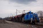 PRESS 363 027-1 mit einem Güterzug Richtung Weißenfels, am 23.03.2014 in Naumburg Hbf.