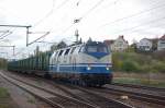 Rennsteigbahn 228 758-9 mt dem leeren M�llzug von Gro�korbetha nach Ilmenau, am 16.04.2014 in Naumburg Hbf.