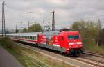 DB 101 080-0 mit dem IC 2355  Arkona  von Frankfurt (M) Flughafen Fernbf nach Ostseebad Binz, am 16.04.2014 in Naumburg Hbf.