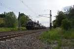 EBS 142 145-2 mit Kesselwagen aus Karsdorf, am 16.06.2014 bei der Ausfahrt in Naumburg Hbf.