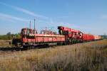 DB Netz 203 312-4 + Notfalltechnikzug mit Kran  Bullus III , am 03.10.2015 abgestellt in Naumburg Hbf.