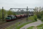 DR 254 052-4 der LEG war am 02.05.2010 mit einem Fotog�terzug von Halle (S) nach Camburg unterwegs, hier bei der Einfahrt in Naumburg (S) Hbf.