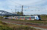 abellio 9442 603 + 9442 606 als RE 74523 aus Erfurt Hbf, am 25.10.2021 in Naumburg (S) Hbf.
