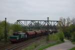 LEG 254 052-4 mit einem Fotog�terzug von Halle (S) nach Camburg, bei der Einfahrt in Naumburg (S) Hbf; 02.05.2010 (Foto: Tobias Schuminetz)