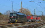 EBS 232 083-6, 110 001-5 & 155 119-1, sowie FWK 243 936-2 & 143 848-0 pausierten am 25.02.2021 in Naumburg Hbf.