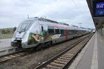 abellio 9442 112 + 9442 xxx als RE 74530 nach Erfurt Hbf, am 03.04.2023 in Naumburg (S) Hbf.