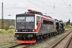 FWK 155 046 mit EBS 202 597 und 202 738, am 09.04.2024 in Naumburg (S) Hbf.